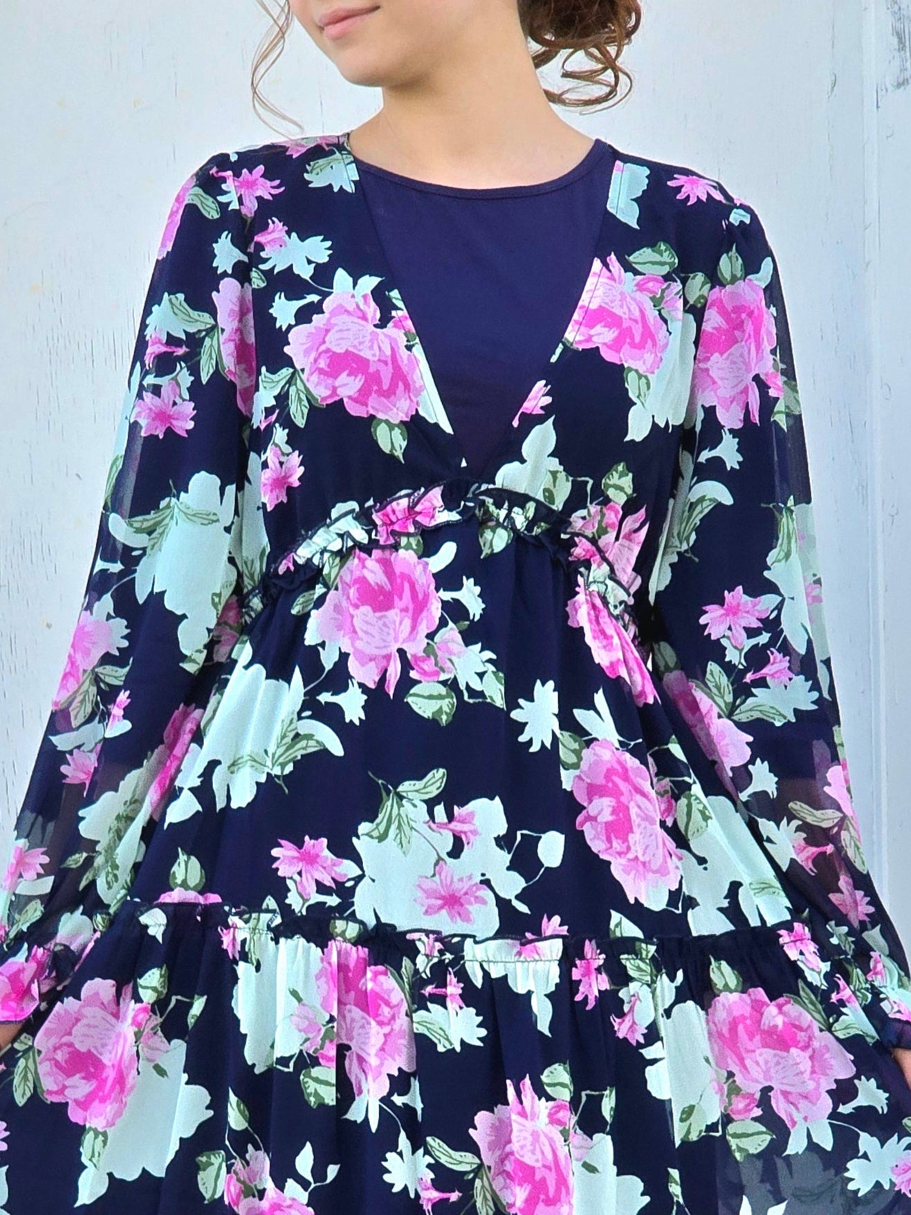 Navy Floral Maxi Dress