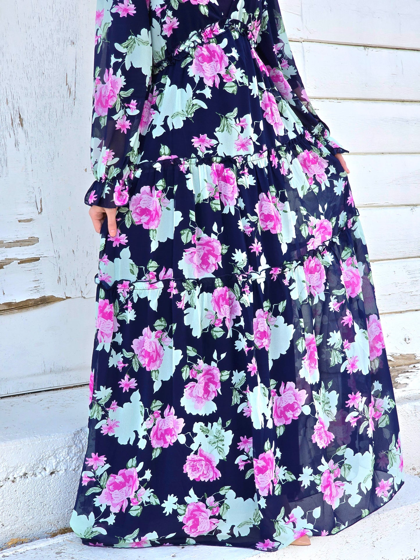 Navy Floral Maxi Dress