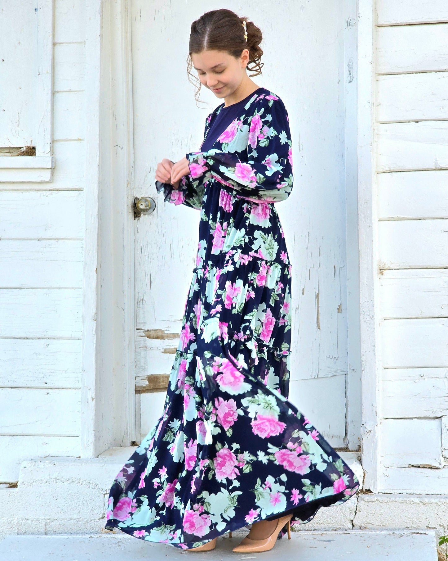 Navy Floral Maxi Dress