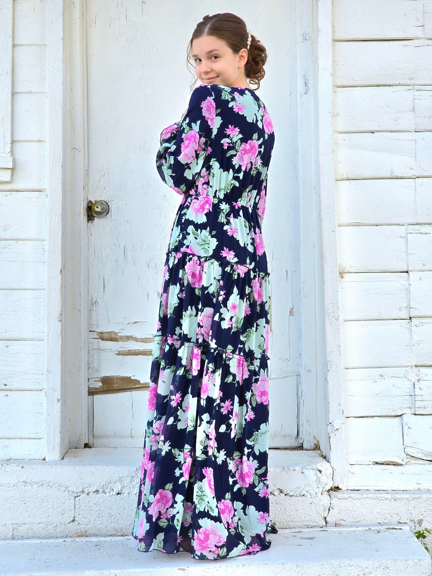 Navy Floral Maxi Dress