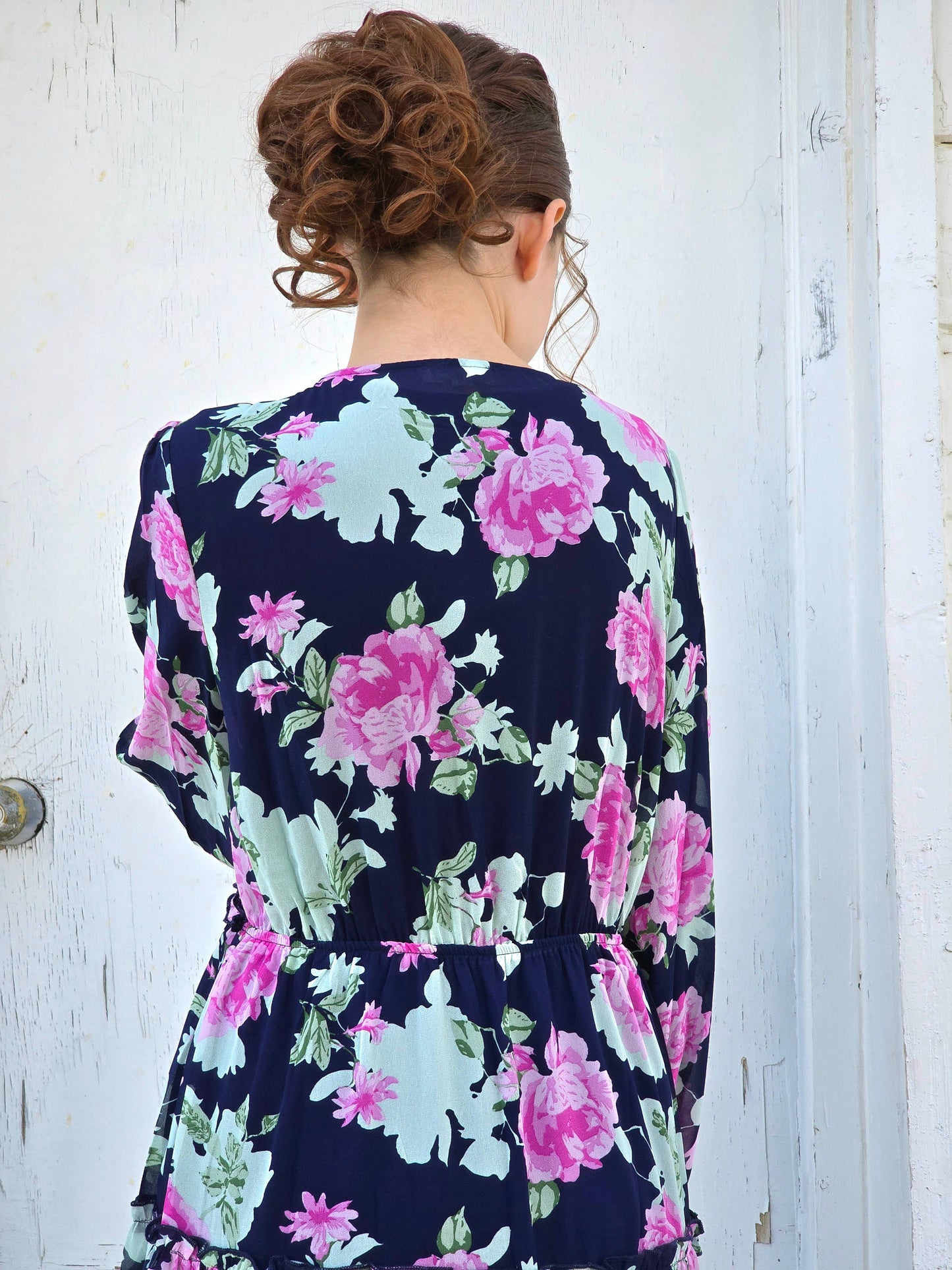 Navy Floral Maxi Dress