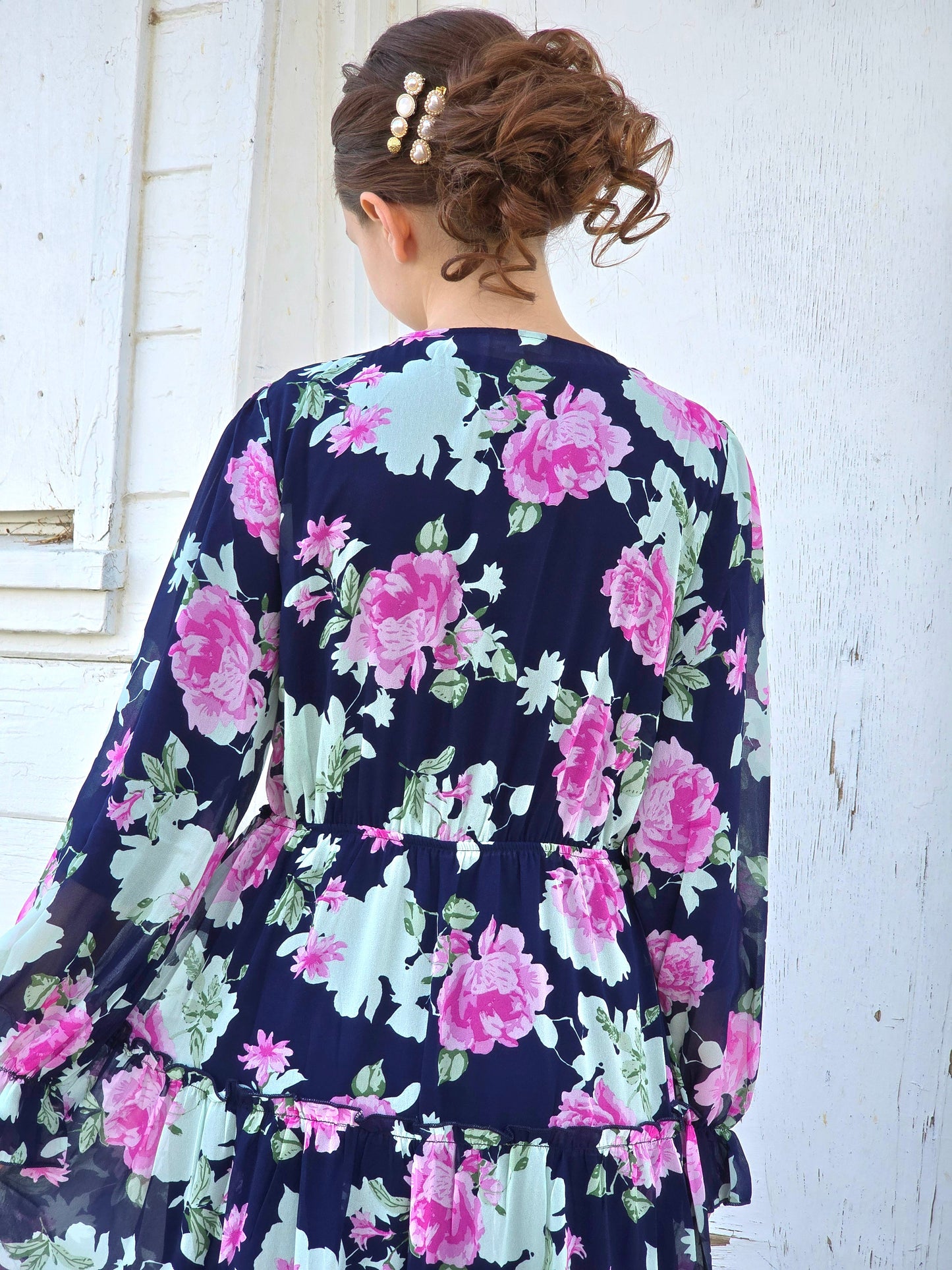 Navy Floral Maxi Dress