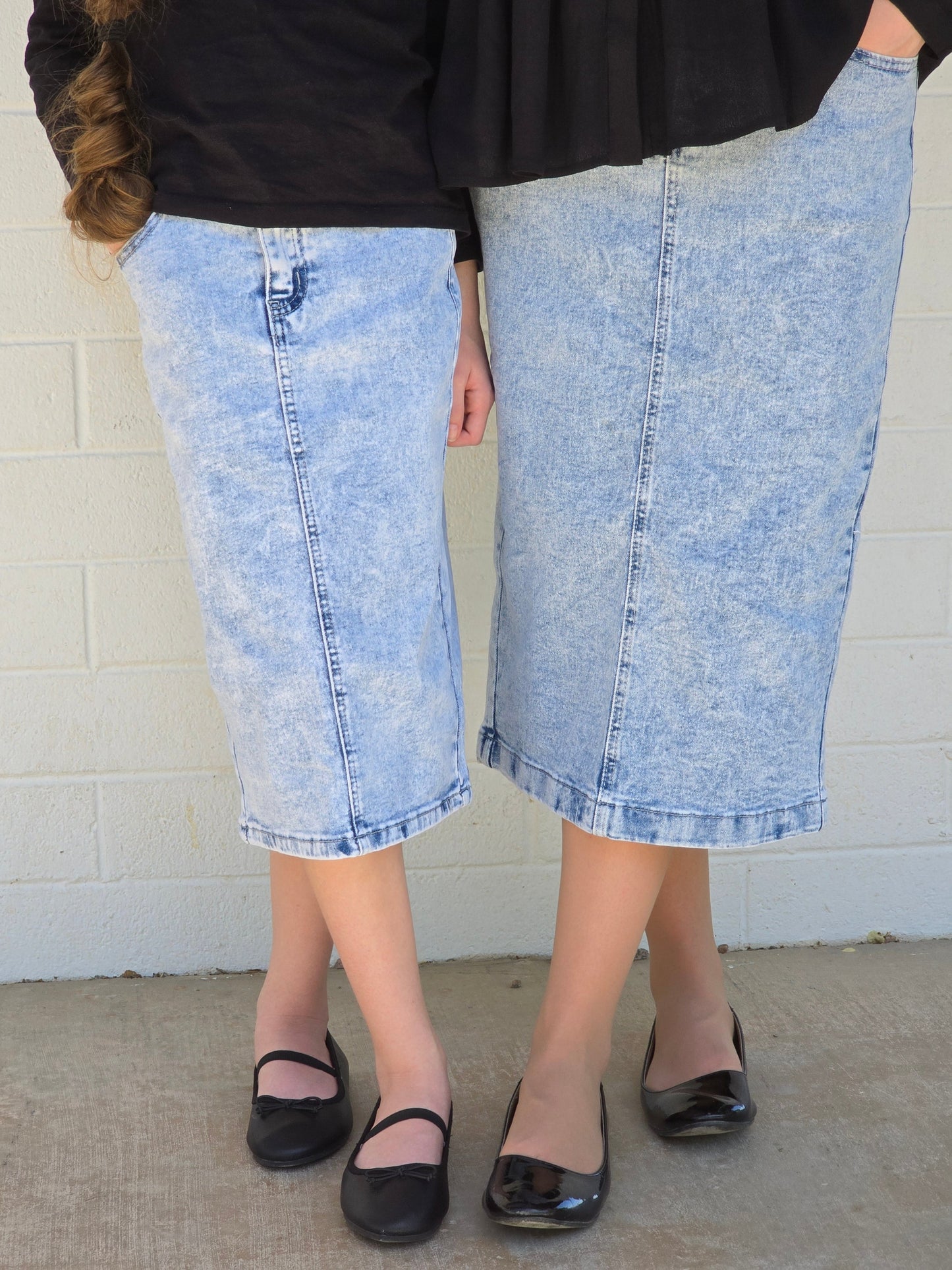 Light Acid Wash Denim Skirt