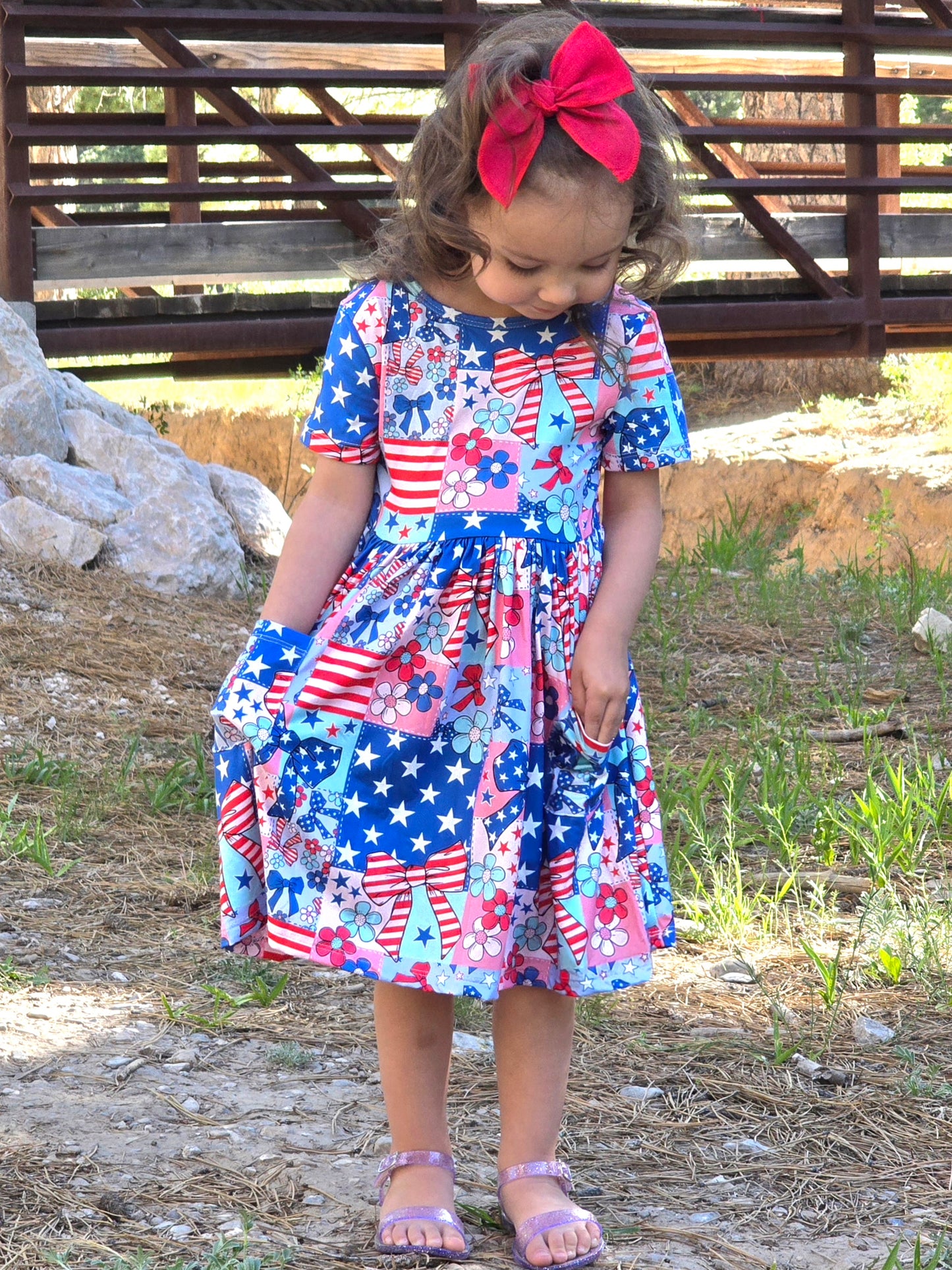 Patriotic Patchwork Twirl Dress