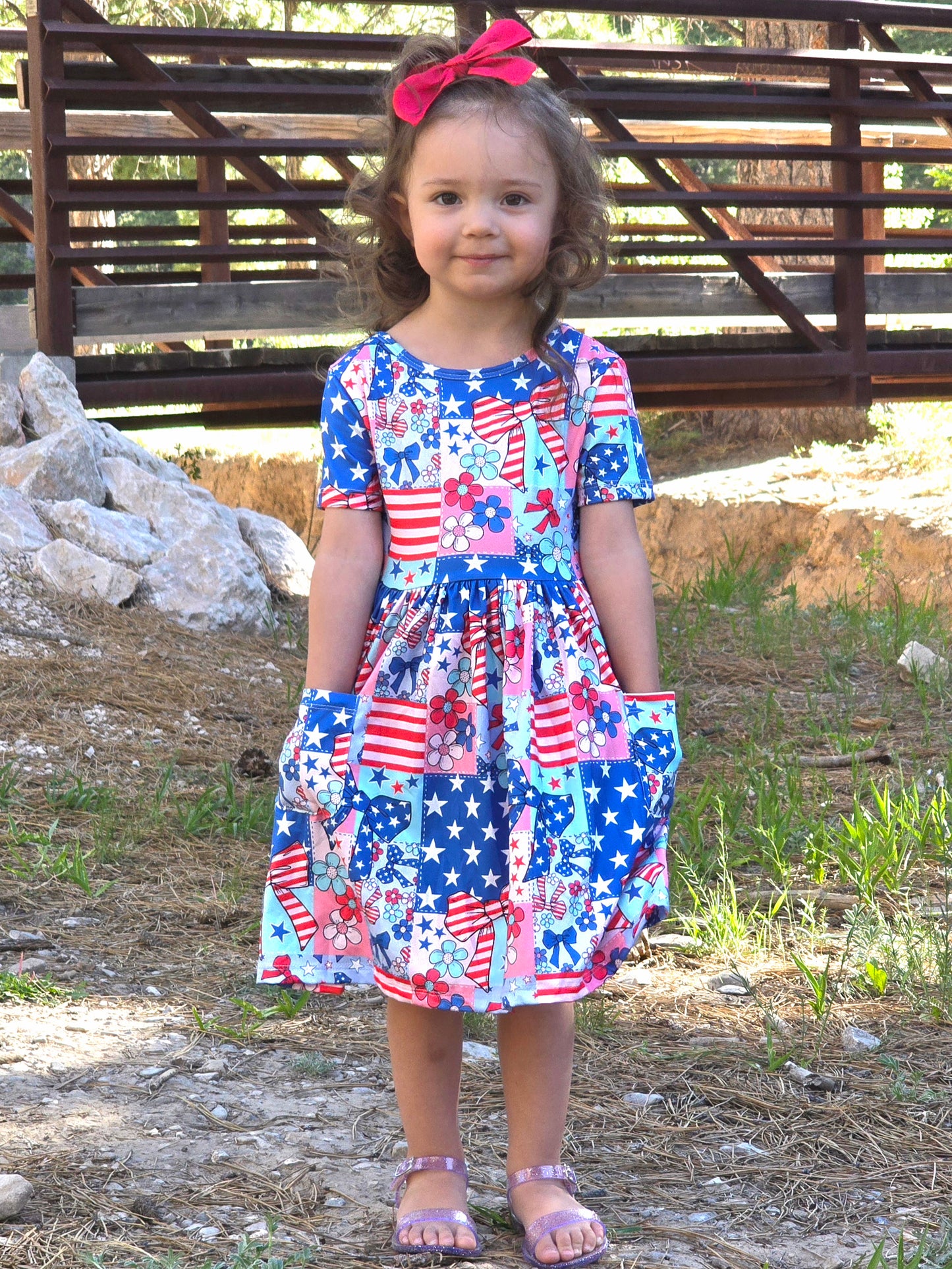 Patriotic Patchwork Twirl Dress