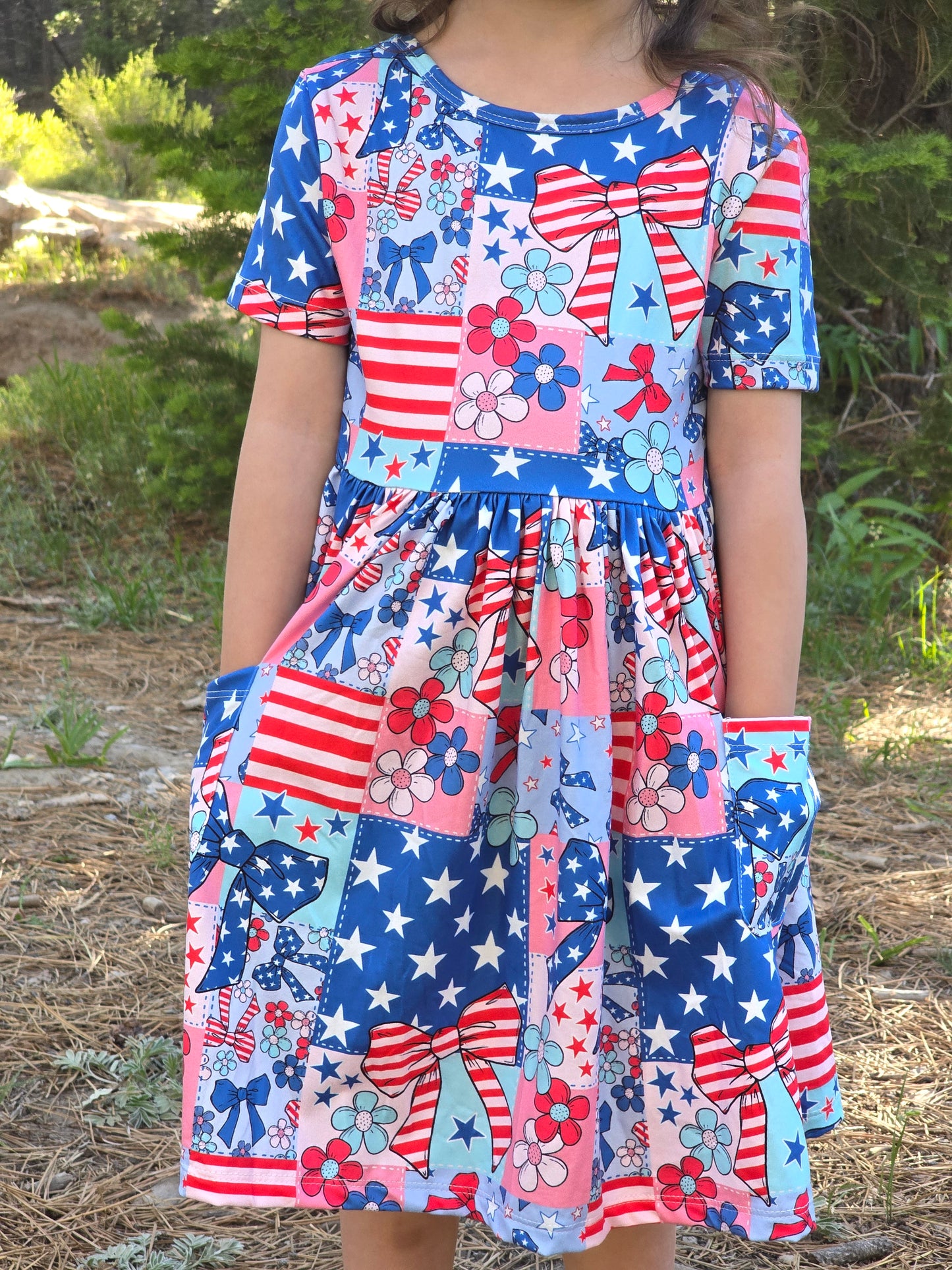Patriotic Patchwork Twirl Dress
