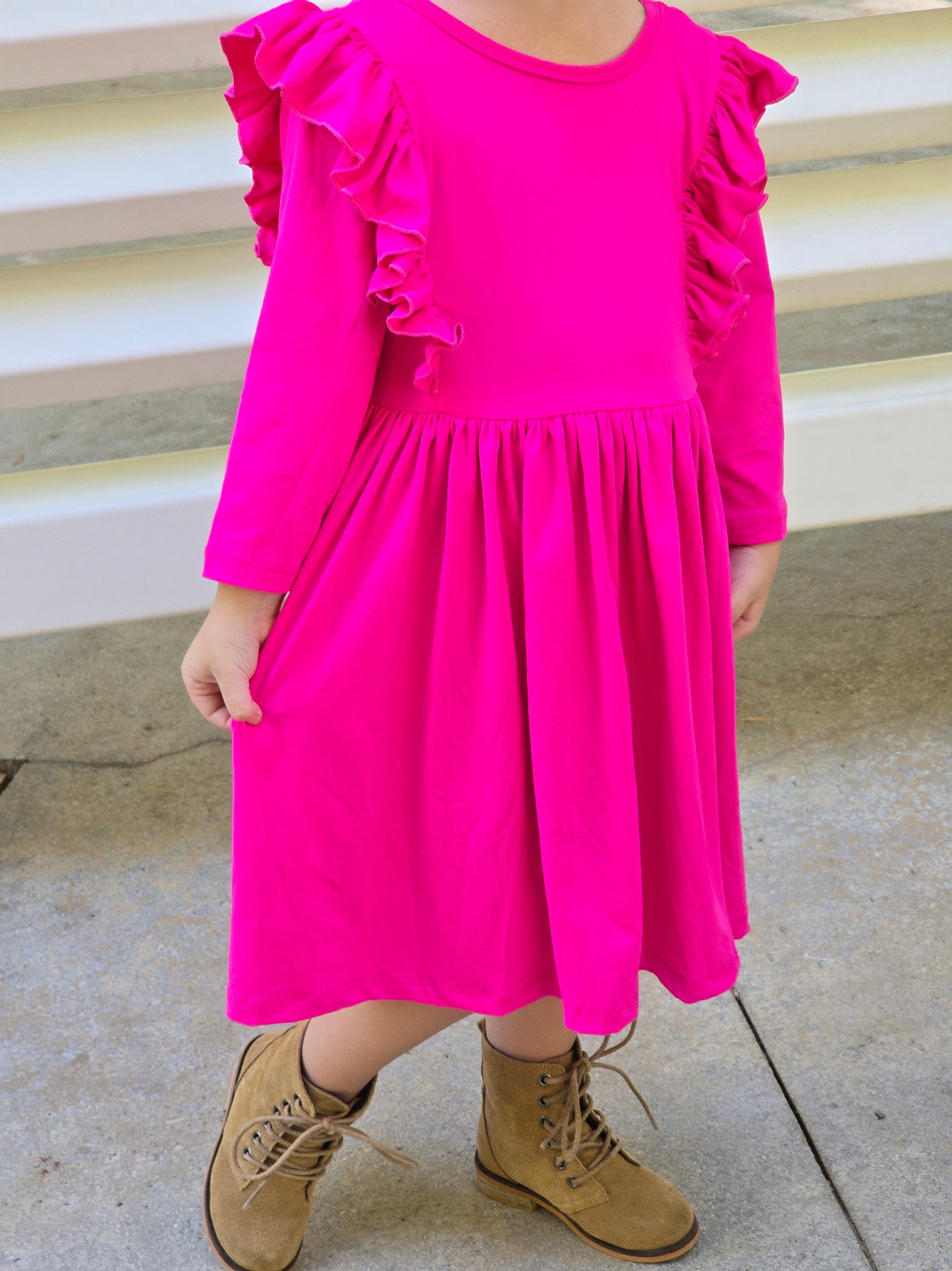 Neon Sugar Cookie Ruffle Twirl Dress