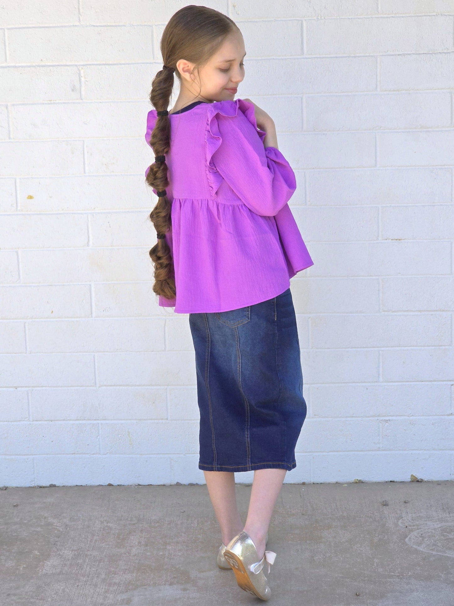 Girls Embroidered Floral Top
