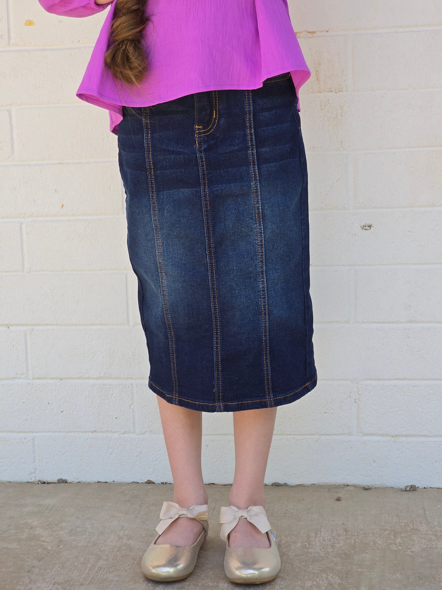 Girls Classic Denim Skirt