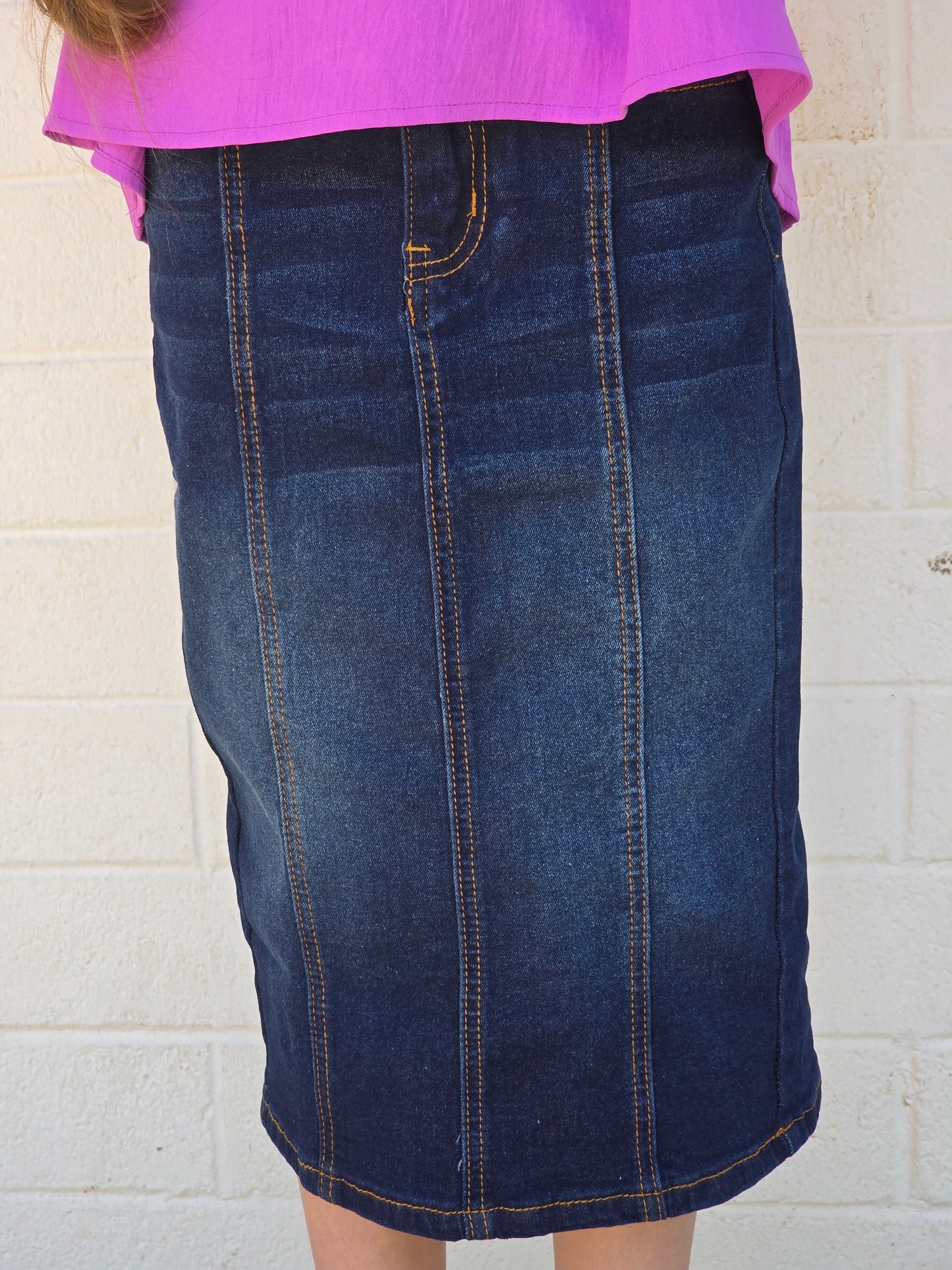 Girls Classic Denim Skirt