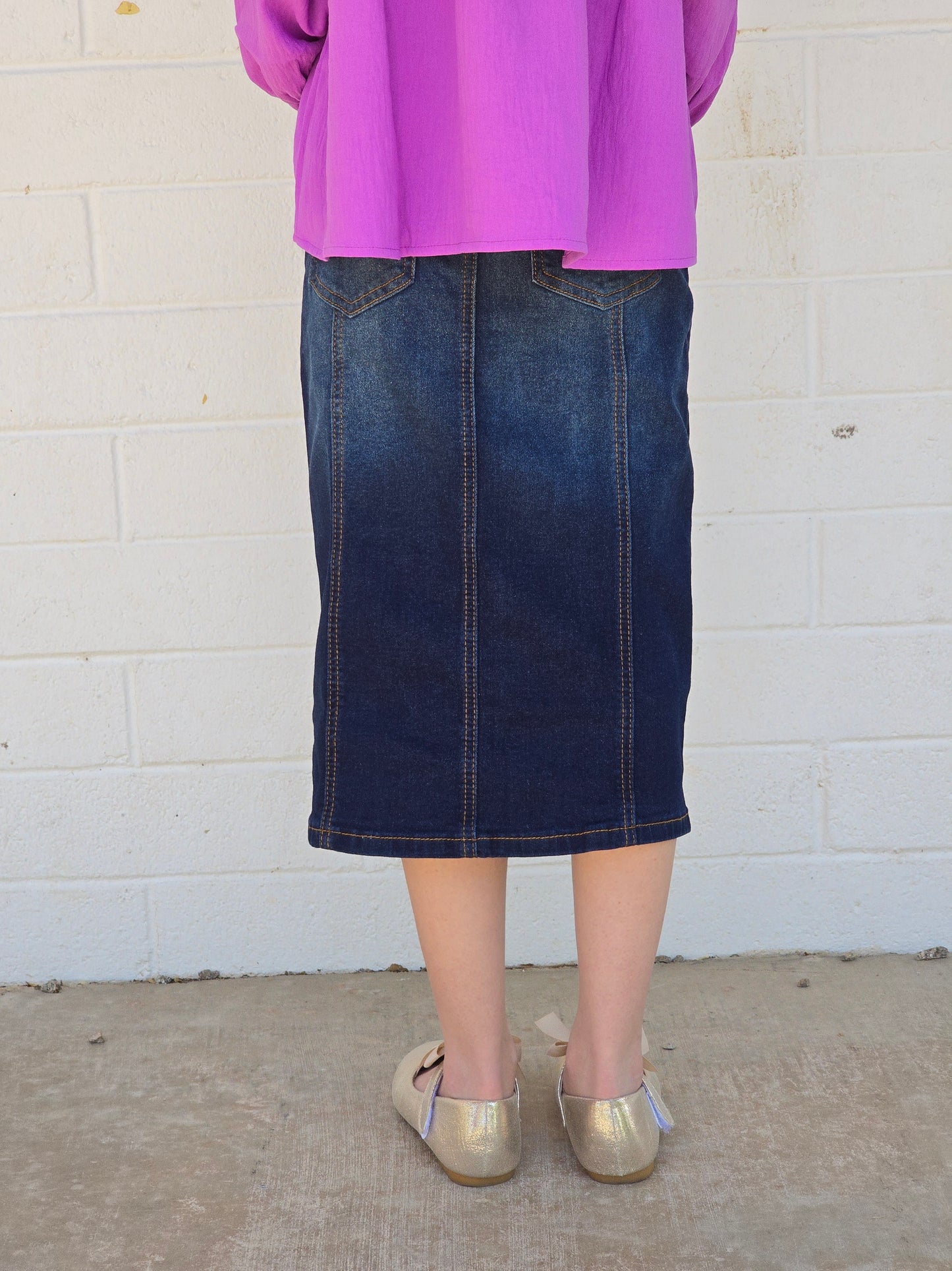 Girls Classic Denim Skirt