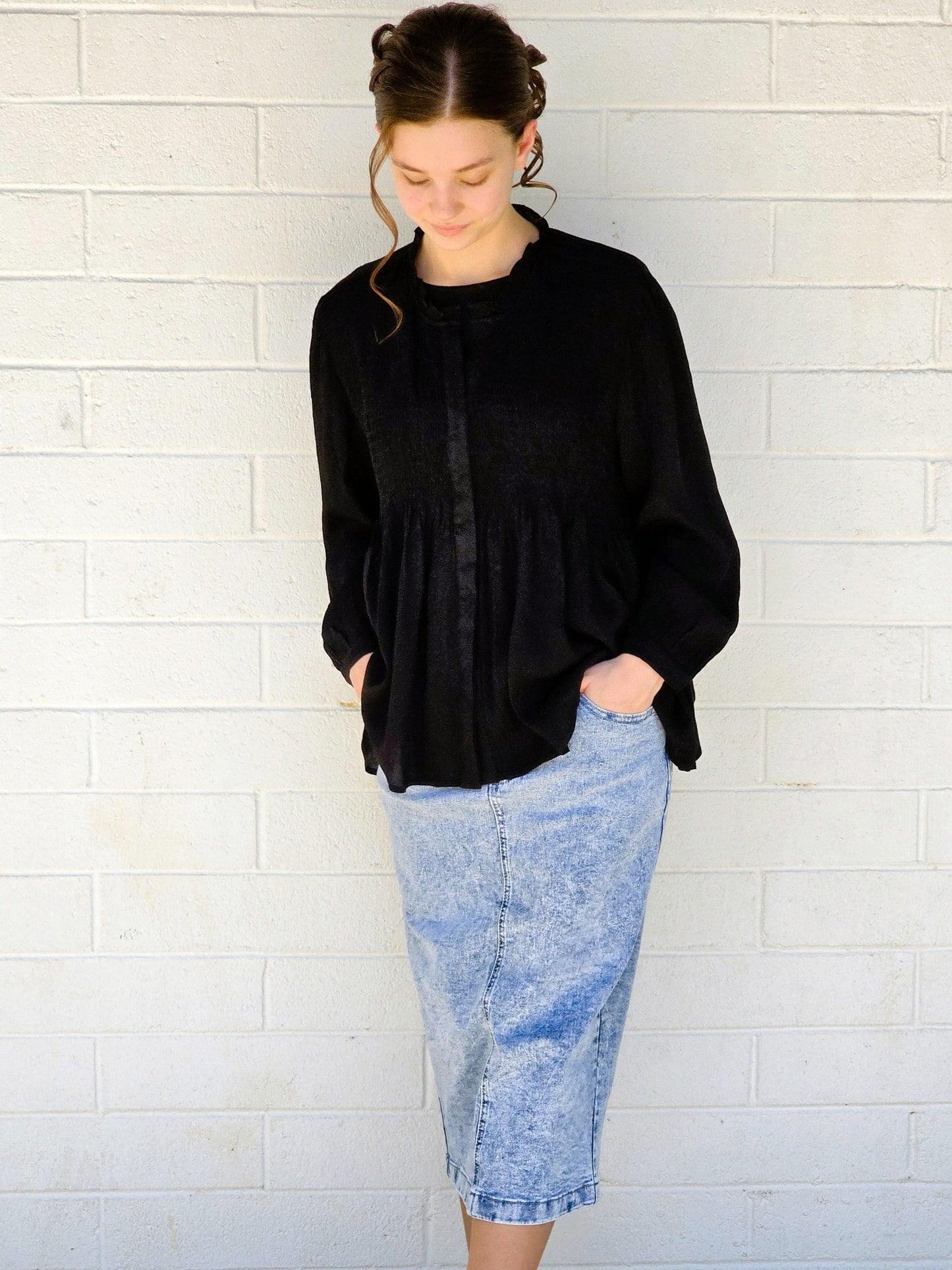 Smocked Babydoll Top