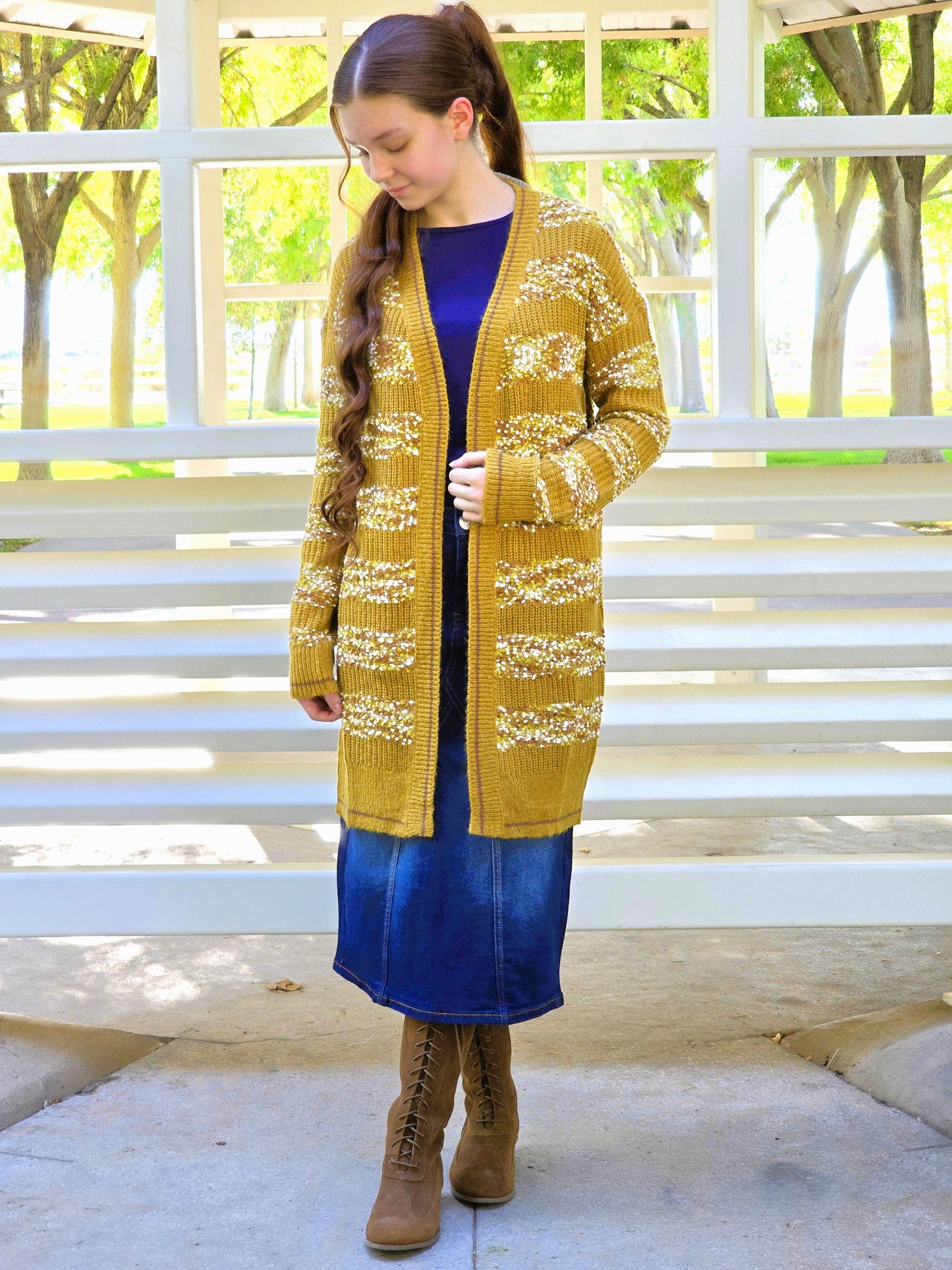 Golden Mustard Cardigan Sweater
