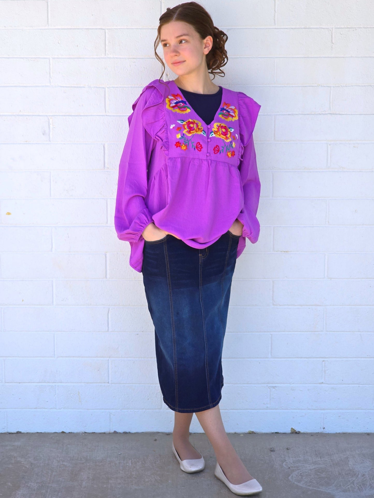 Embroidered Floral Top