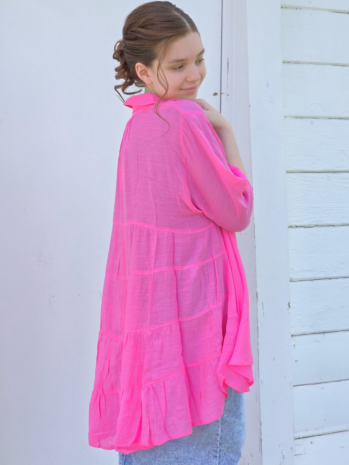 Darling Pink Hi-Low Tunic