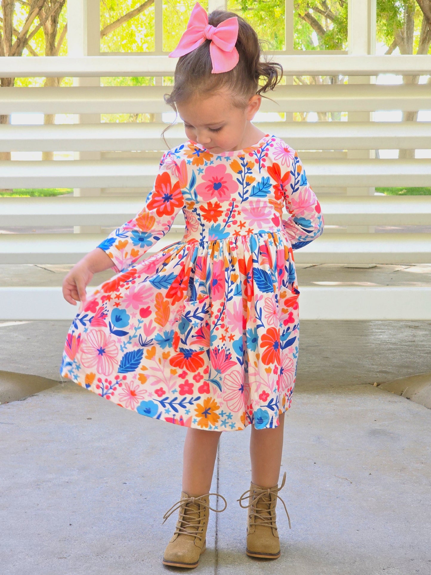Floral Autumn Glow Twirl Dress