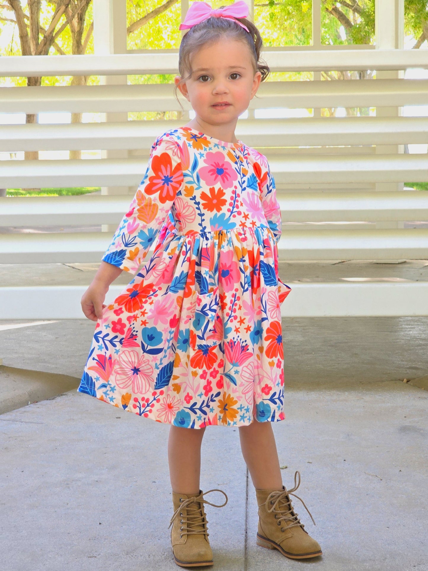 Floral Autumn Glow Twirl Dress