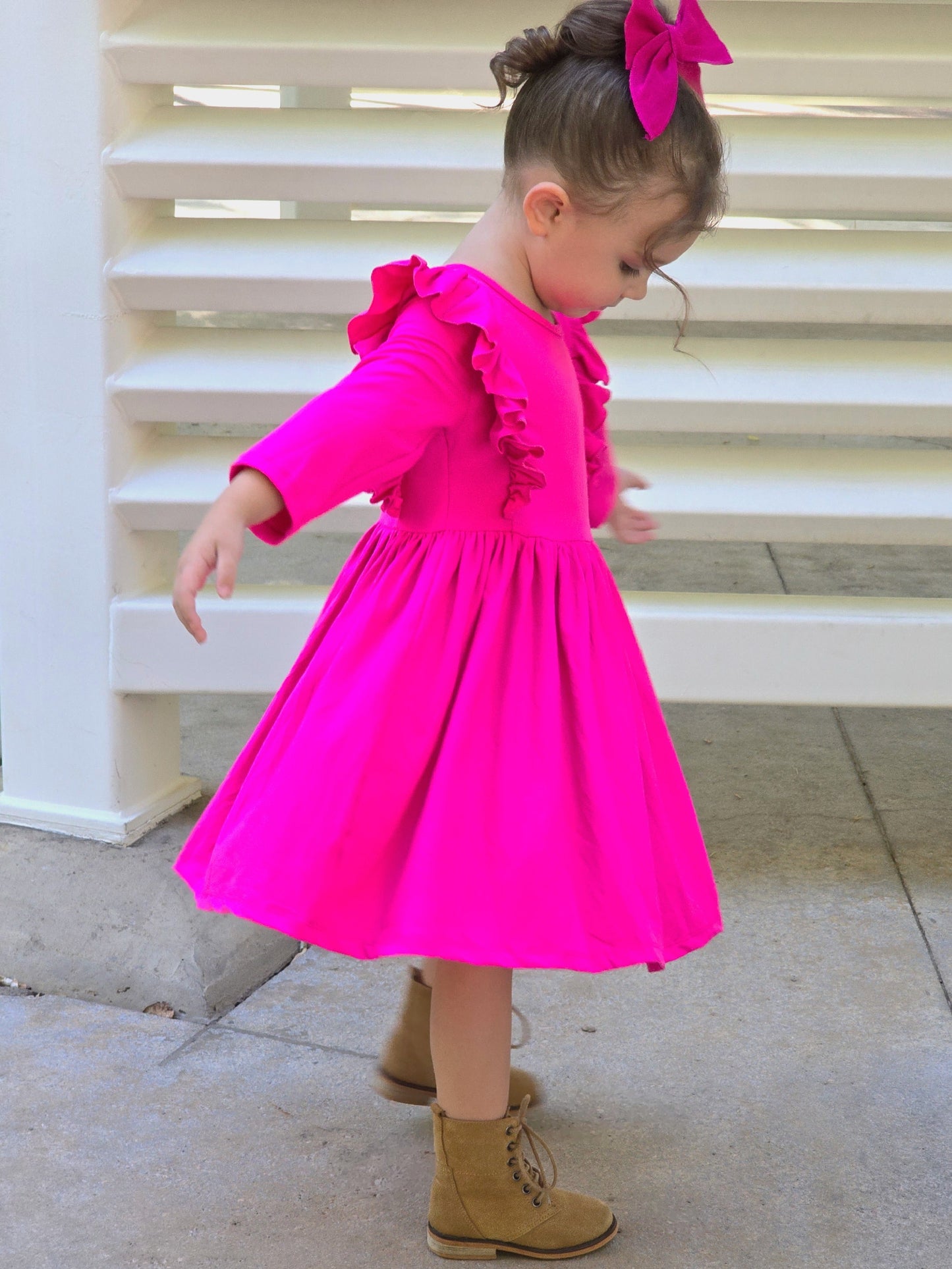 Neon Sugar Cookie Ruffle Twirl Dress
