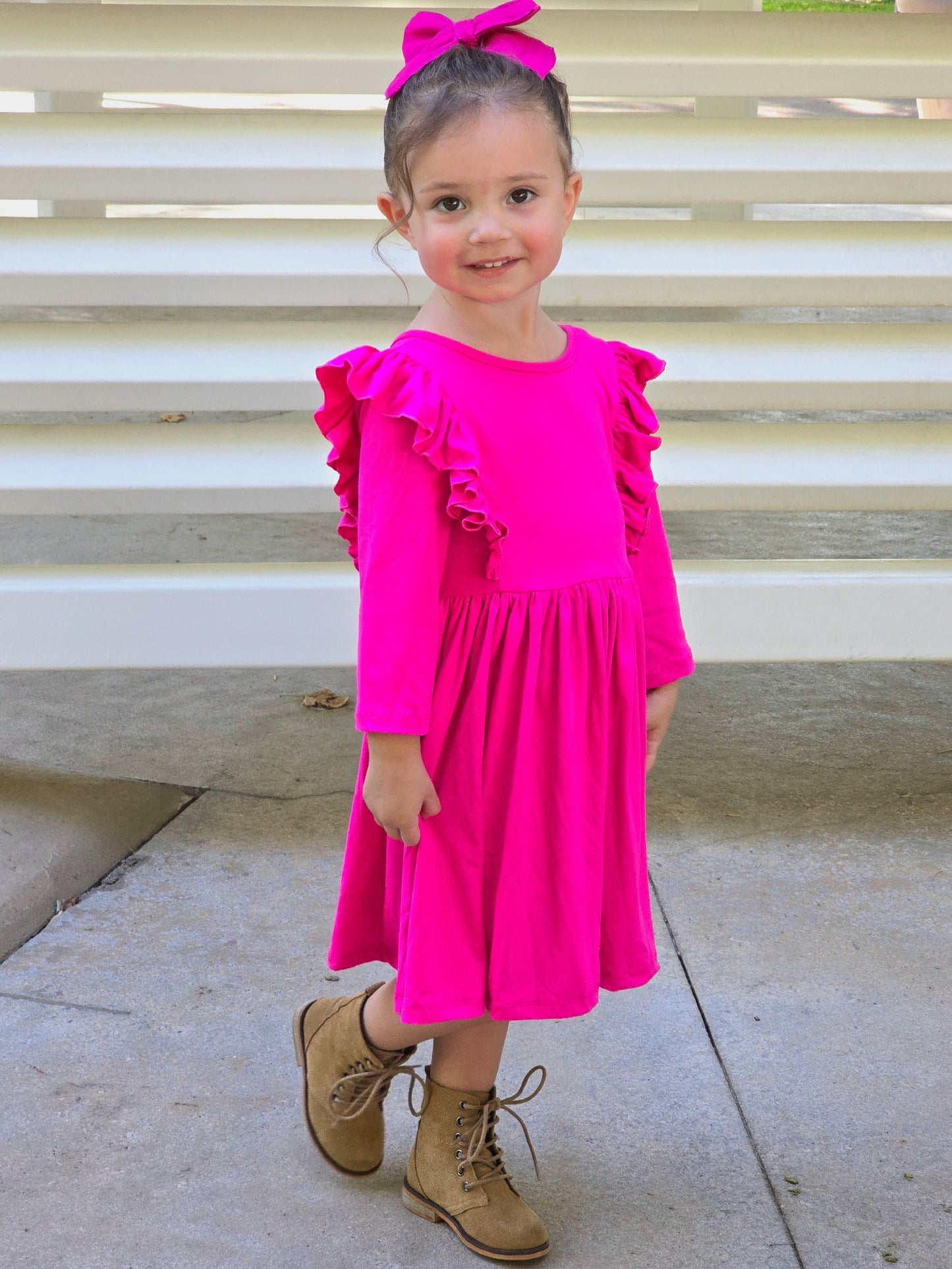 Neon Sugar Cookie Ruffle Twirl Dress