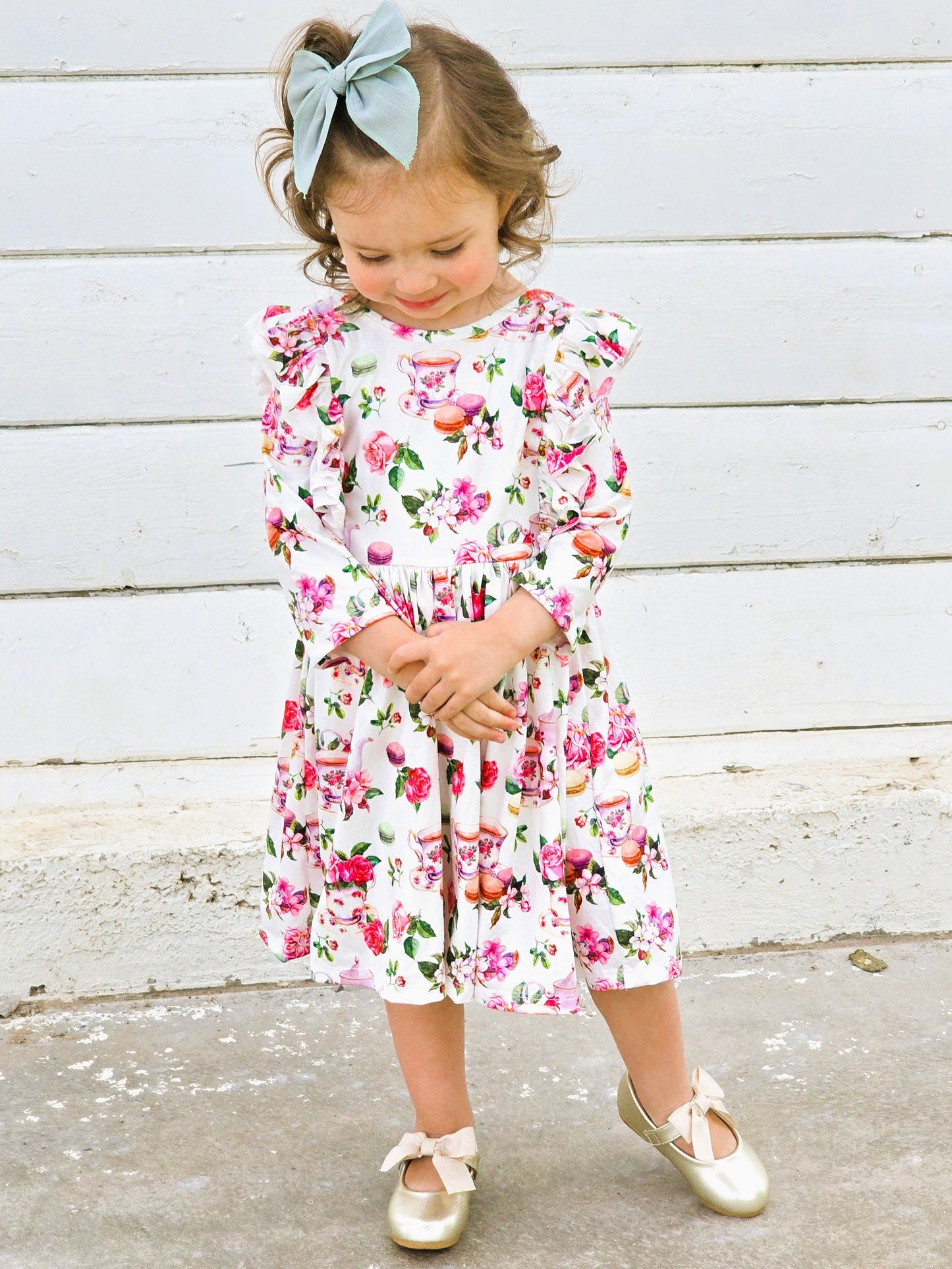 Garden Tea Party Ruffle Twirl Dress