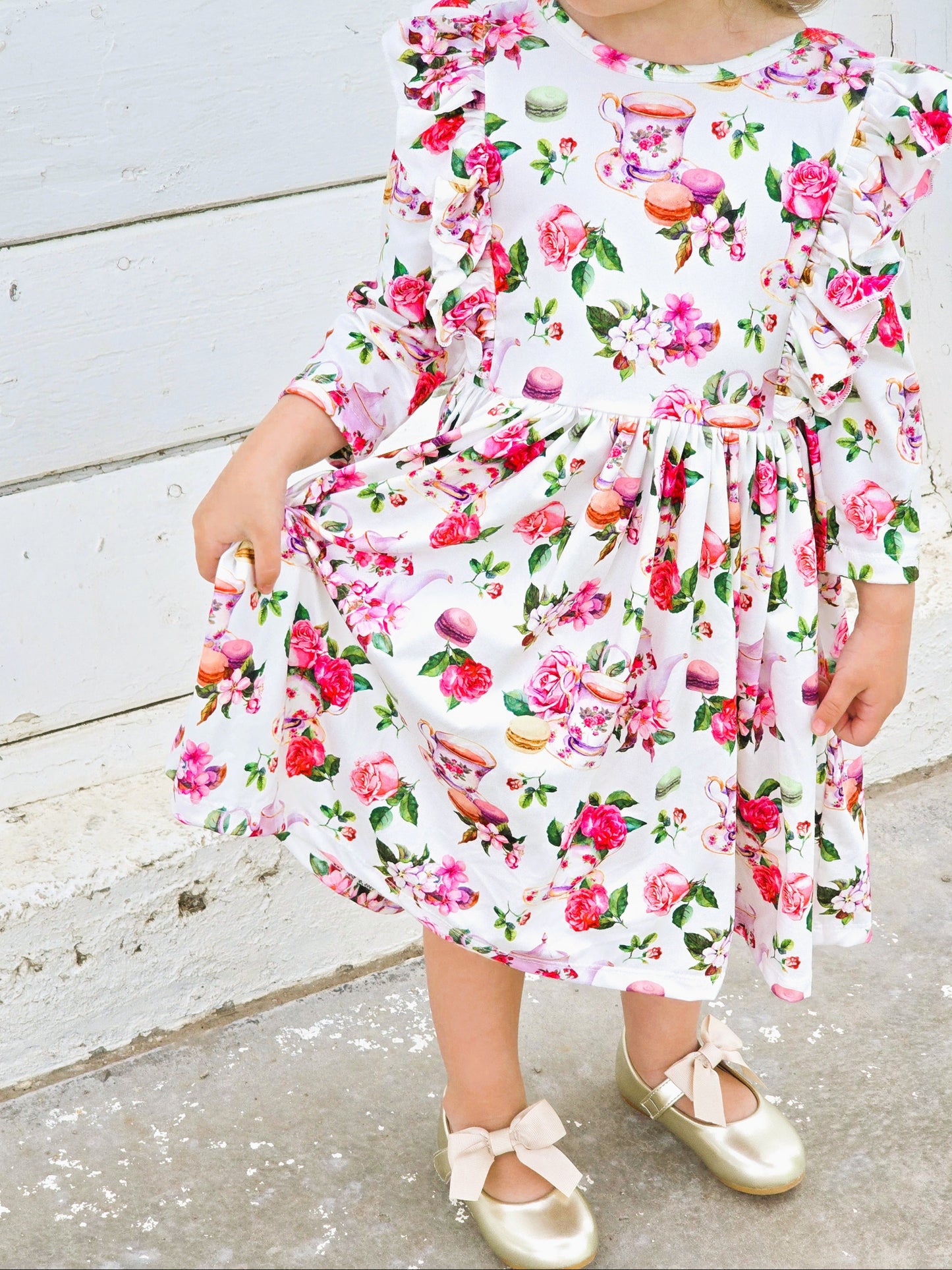 Garden Tea Party Ruffle Twirl Dress