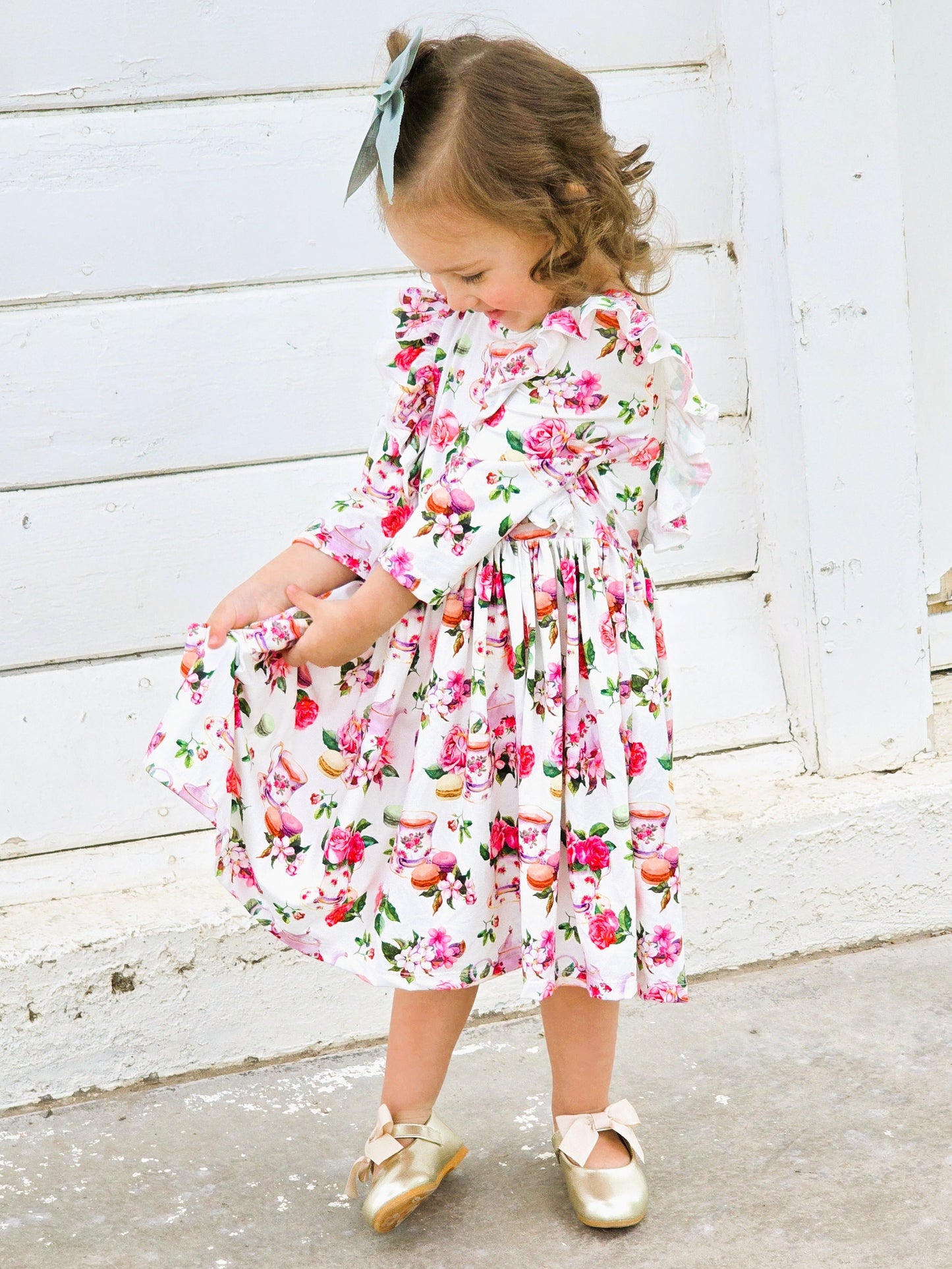 Garden Tea Party Ruffle Twirl Dress