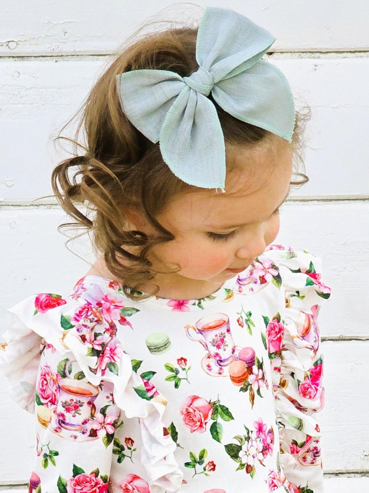 Classic Hair Bow in Sage Green