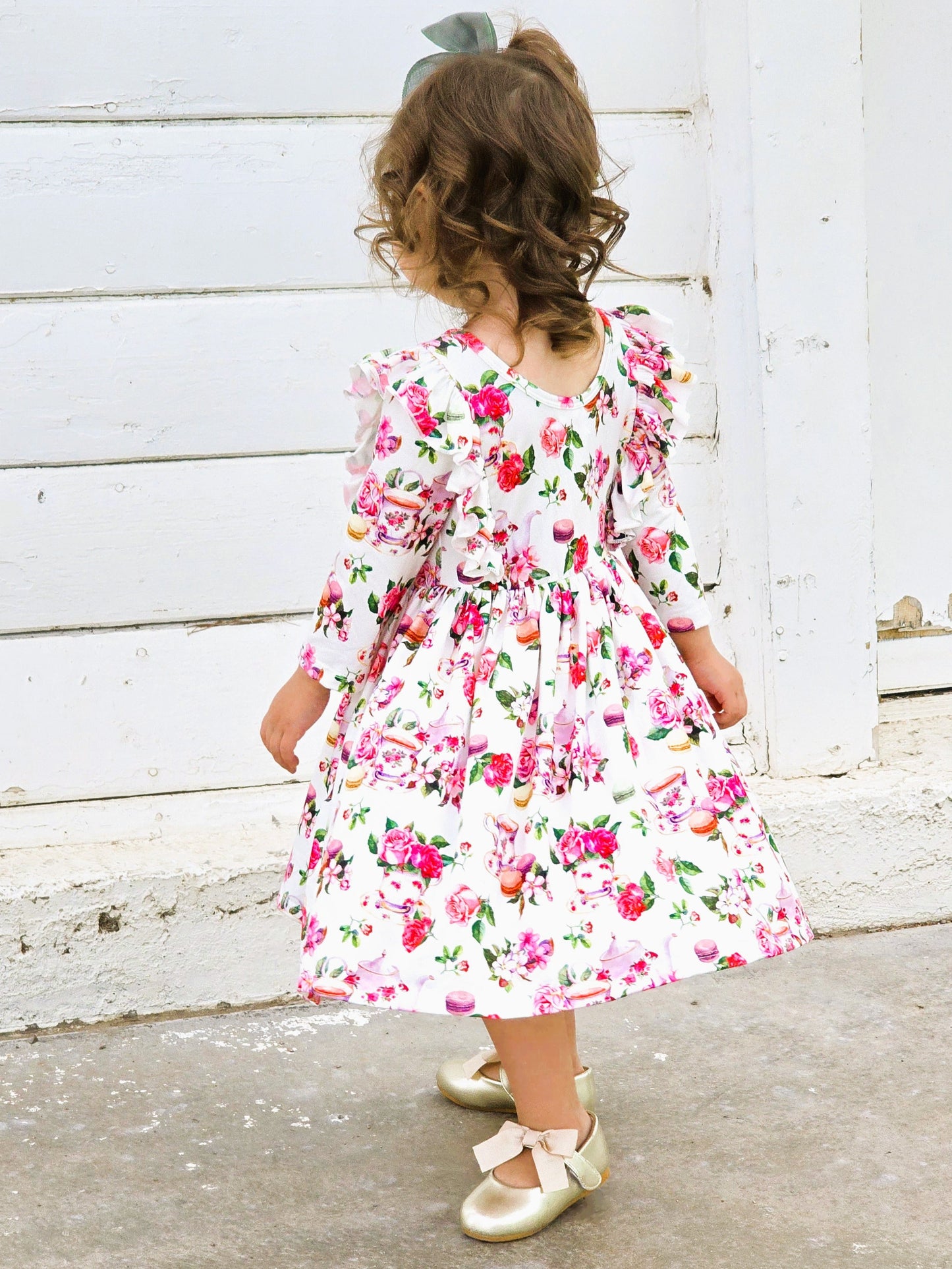 Garden Tea Party Ruffle Twirl Dress