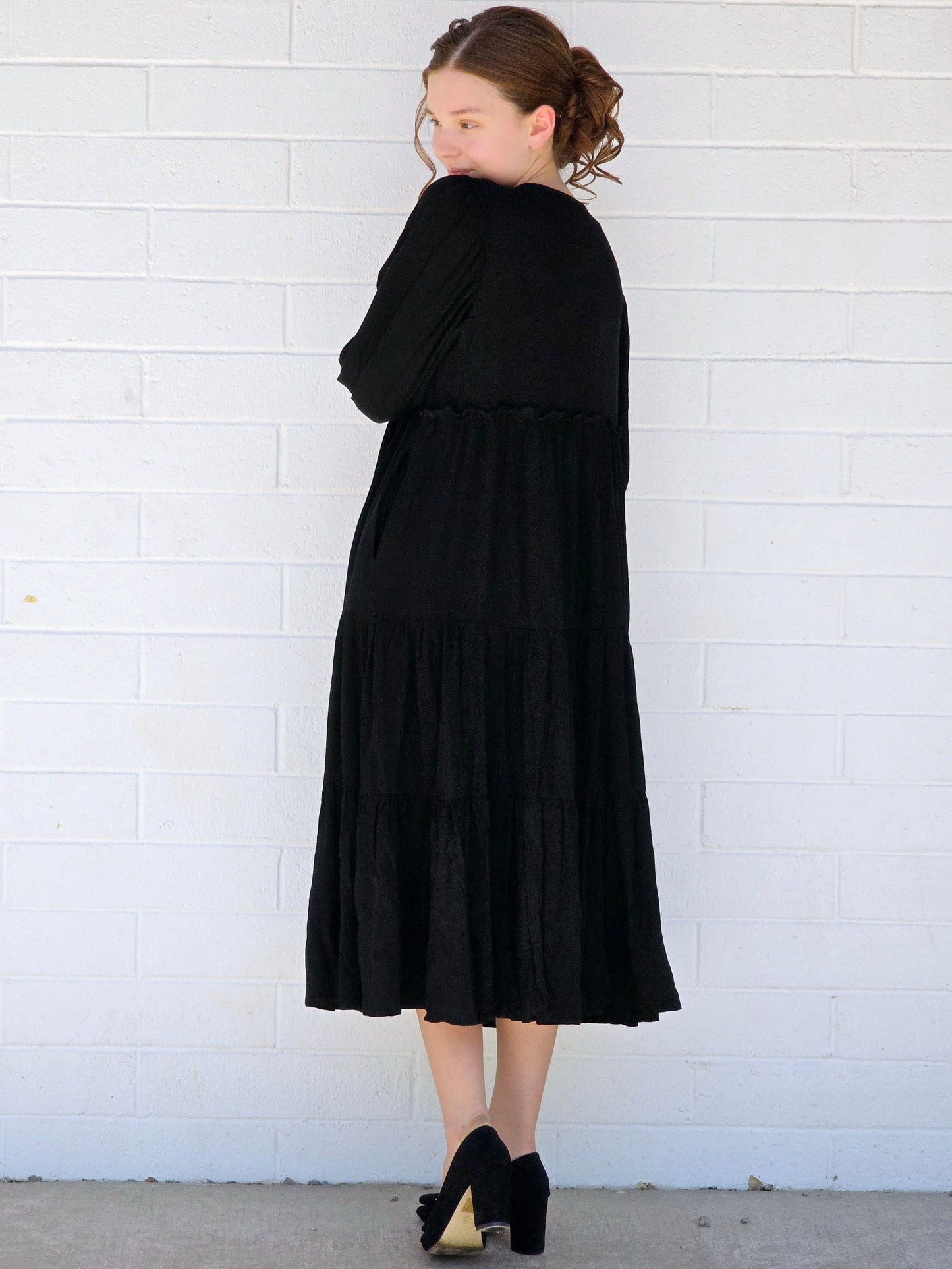 Vintage Elegance Midi Dress