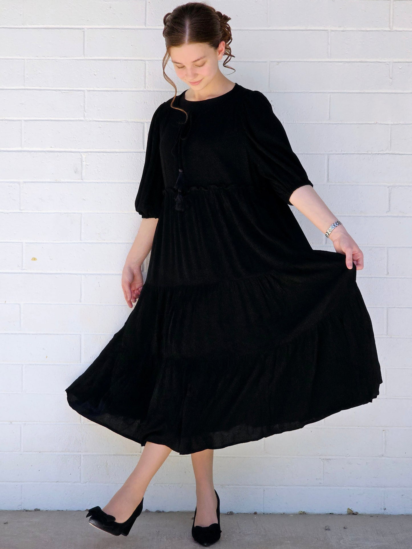 Vintage Elegance Midi Dress