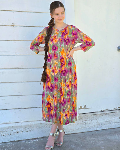 Watercolor Floral Dress