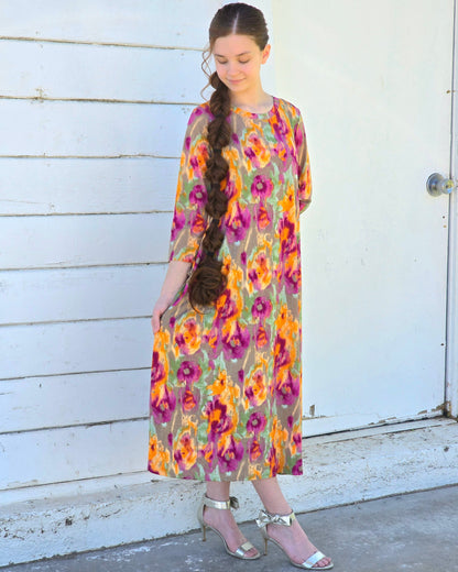 Watercolor Floral Dress