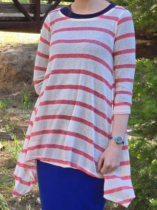 Vintage Red Striped Tunic