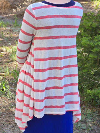 Vintage Red Striped Tunic