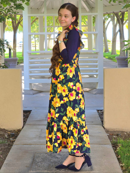 Fall Floral Ruffle Dress
