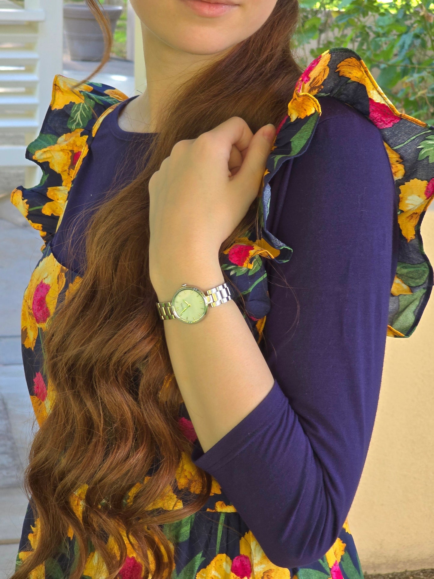 Fall Floral Ruffle Dress