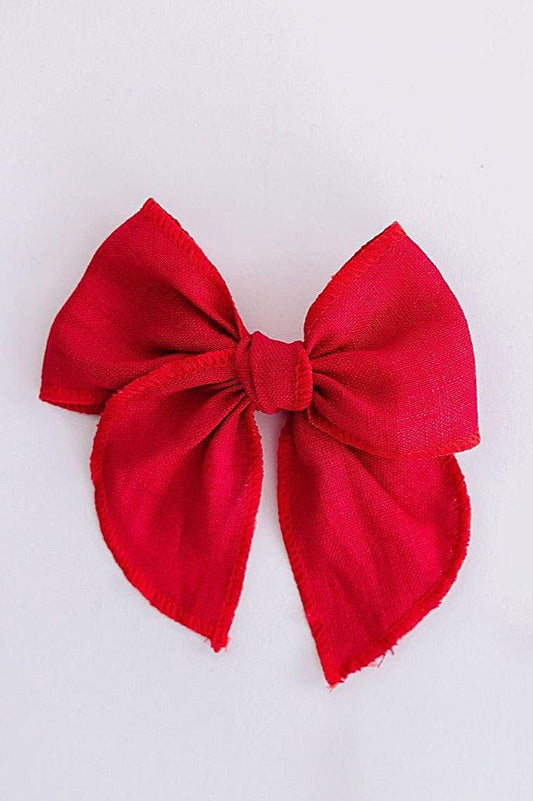 Classic Hair Bow in Red