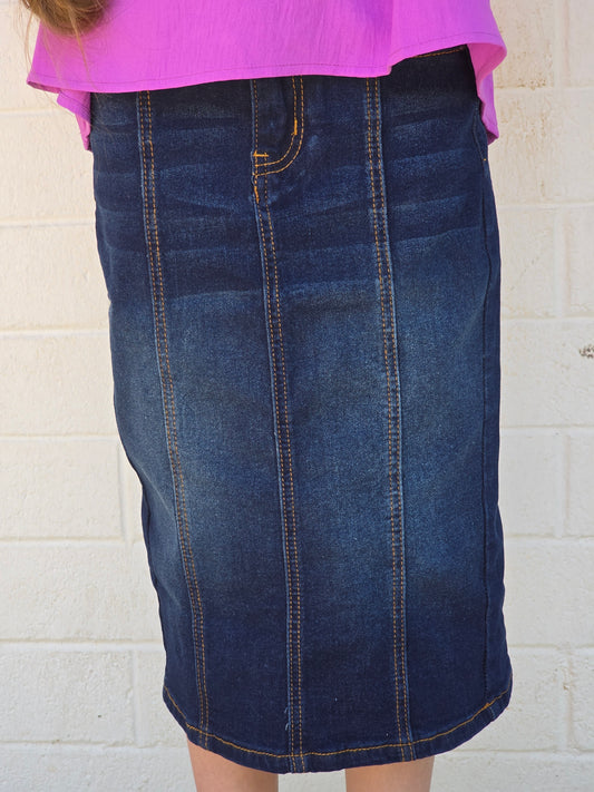 Girls Classic Denim Skirt