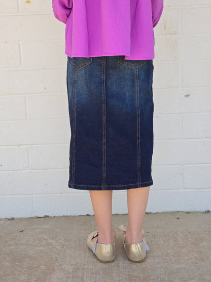 Girls Classic Denim Skirt