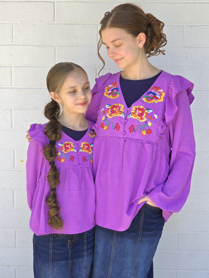 Embroidered Floral Top