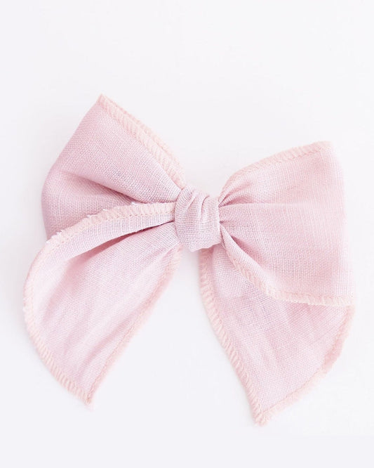 Classic Hair Bow in Vintage Pink