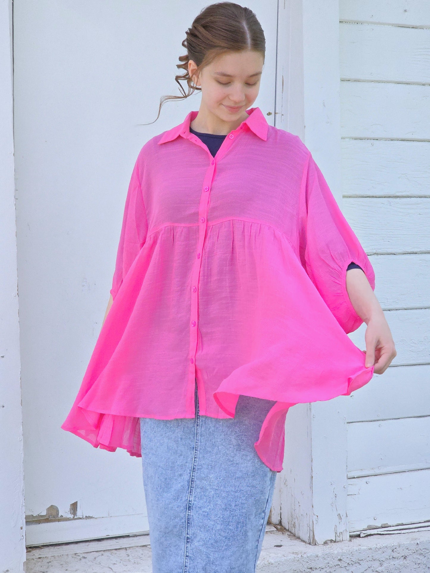 Darling Pink Hi-Low Tunic