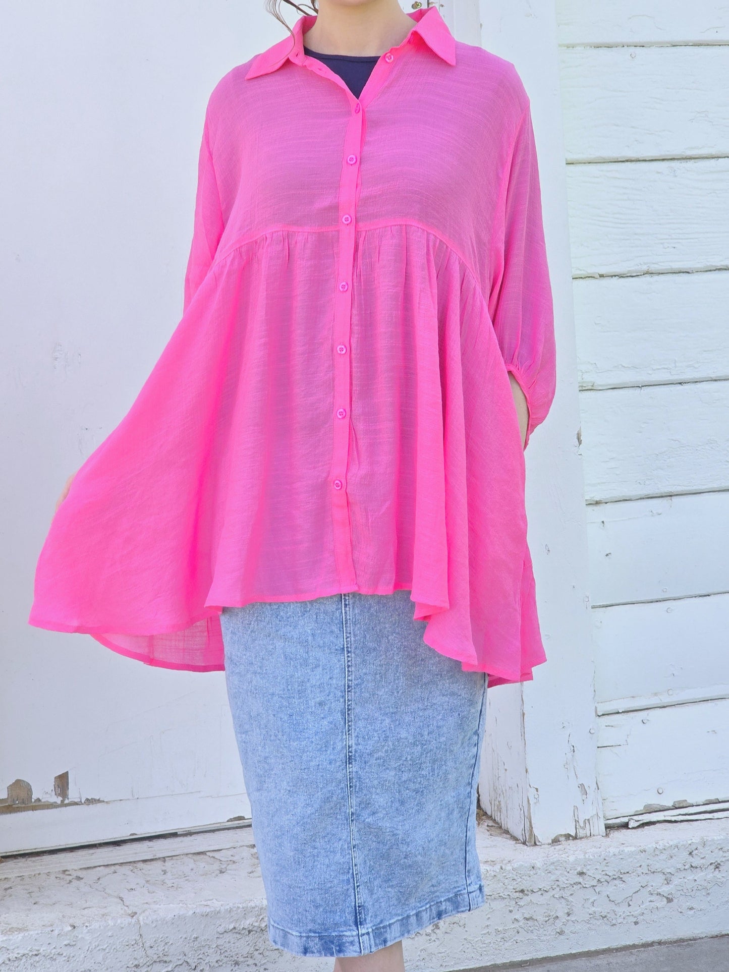 Darling Pink Hi-Low Tunic
