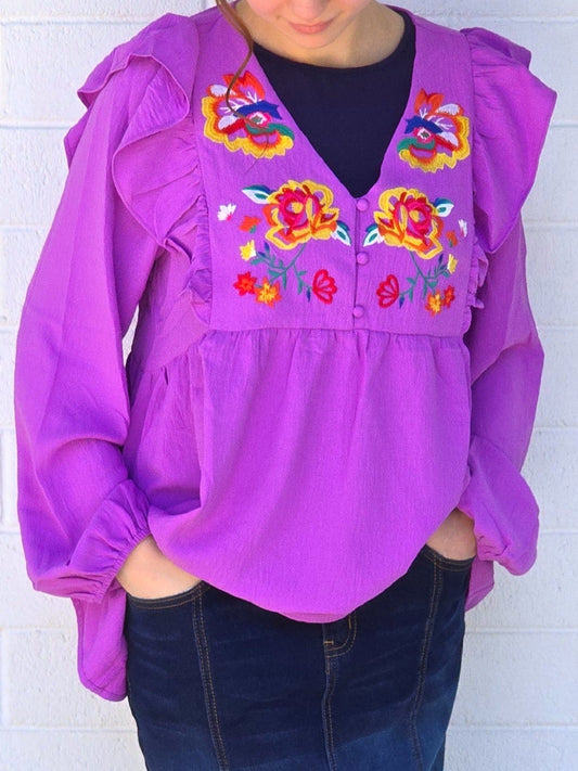 Embroidered Floral Top