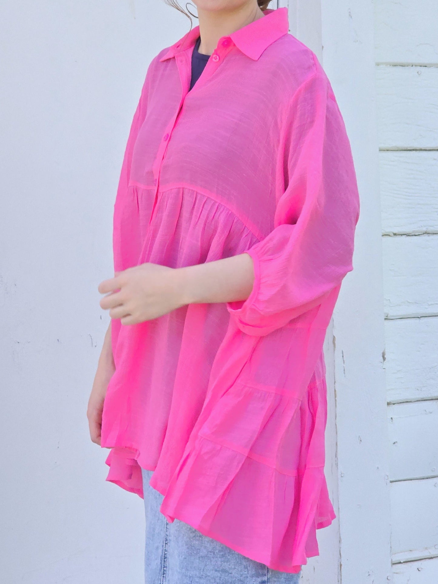 Darling Pink Hi-Low Tunic