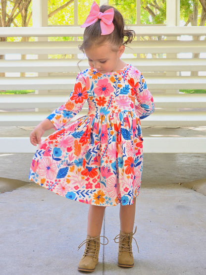 Floral Autumn Glow Twirl Dress