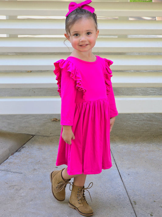 Neon Sugar Cookie Ruffle Twirl Dress