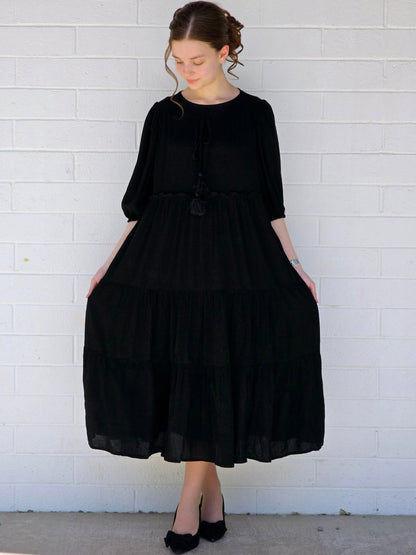 Vintage Elegance Midi Dress
