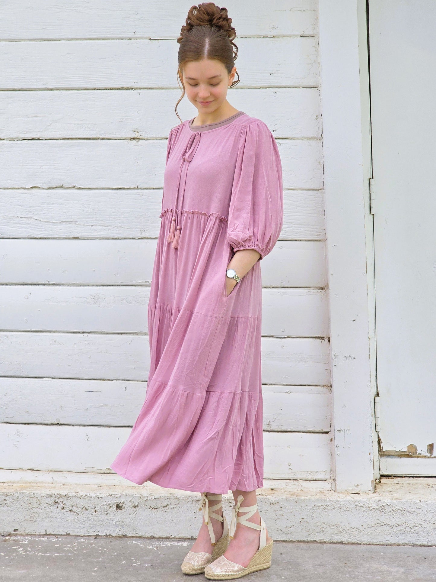Vintage Elegance Midi Dress