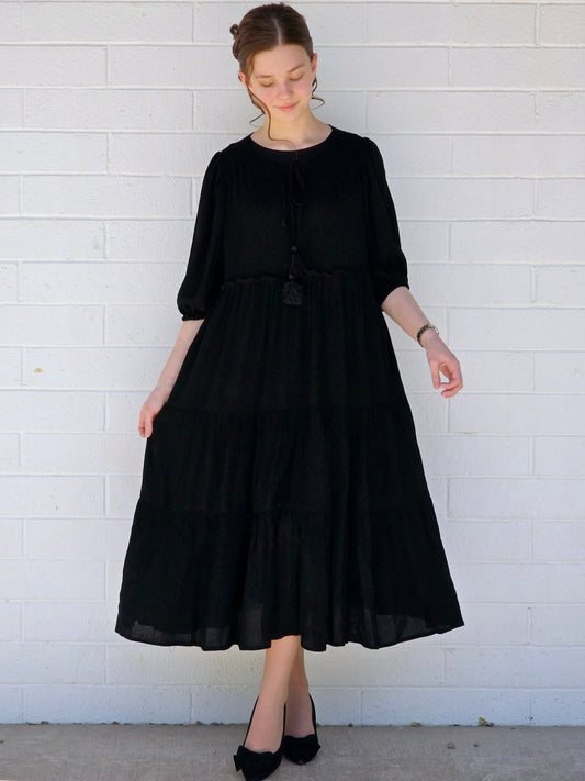 Vintage Elegance Midi Dress